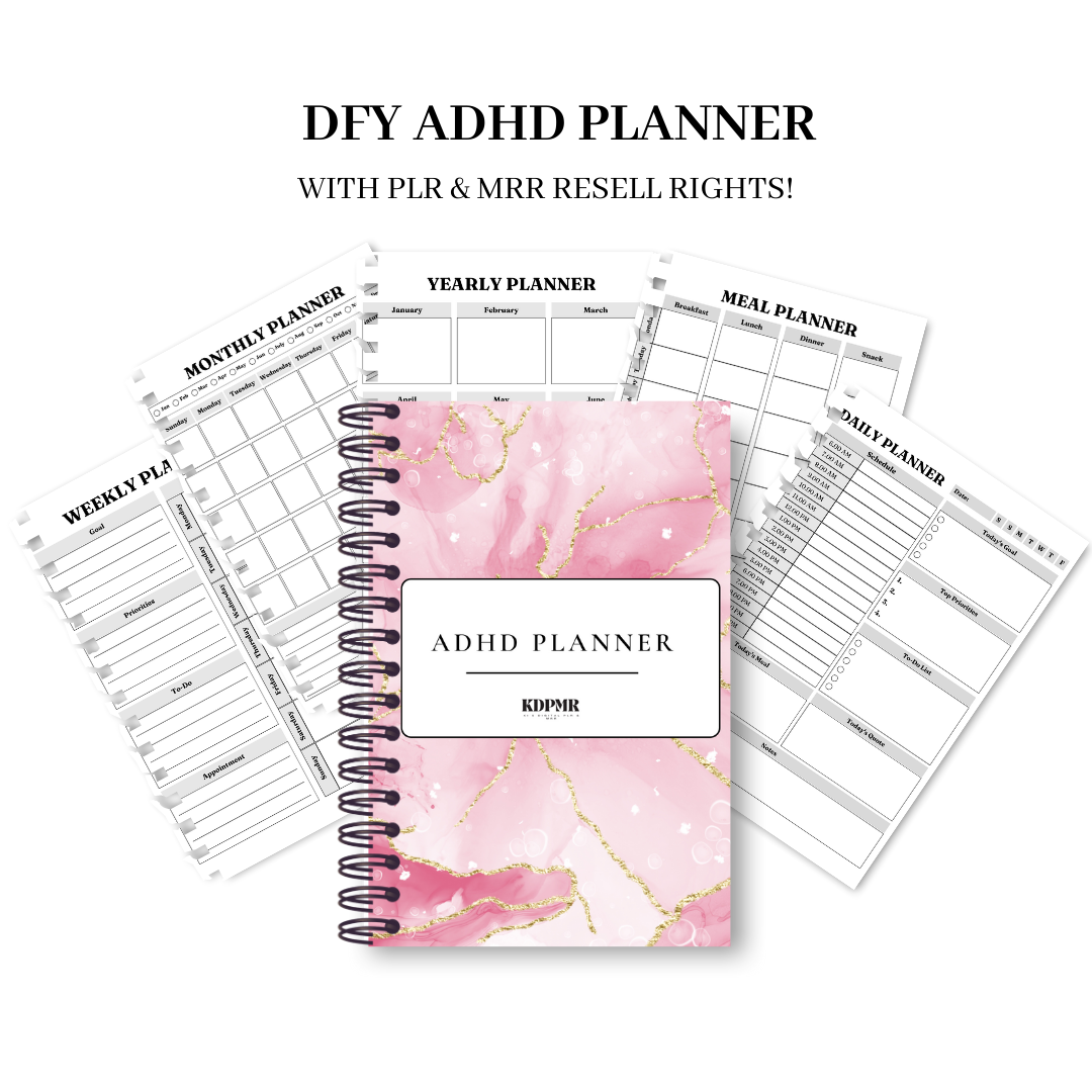 PLR ADHD Planner Canva Editable Templates Ki’s Digital PLR & MRR