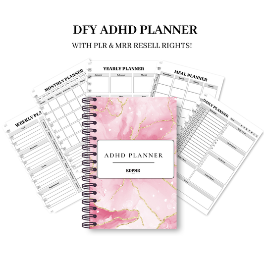 PLR ADHD Planner Canva Editable Templates Ki’s Digital PLR & MRR
