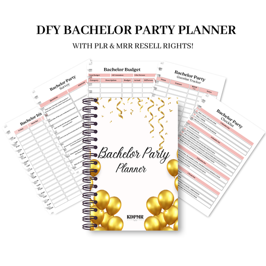 PLR Bachelor Party Planner Canva Editable Templates Ki’s Digital PLR & MRR