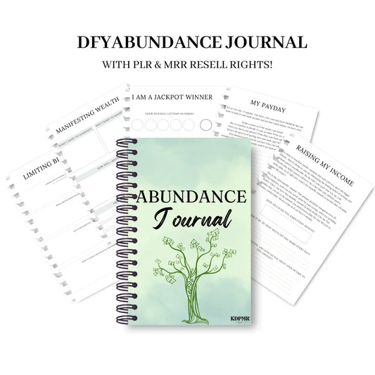 PLR Abundance Journal  Canva Editable Templates PLR Abundance Journal with MRR Master Resell Right, PLR Digital Products, MRR, Attract Prosperity and Wealth, Money Mindset Planner Ki’s Digital PLR & MRR