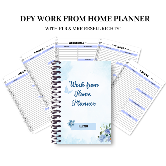 PLR Work from Home Planner  Canva Editable Templates Ki’s Digital PLR & MRR