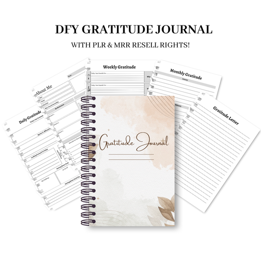 PLR Gratitude Journal, Printable and Editable Template, Daily Gratitude Journal, Digital Gratitude Journal Ki’s Digital PLR & MRR