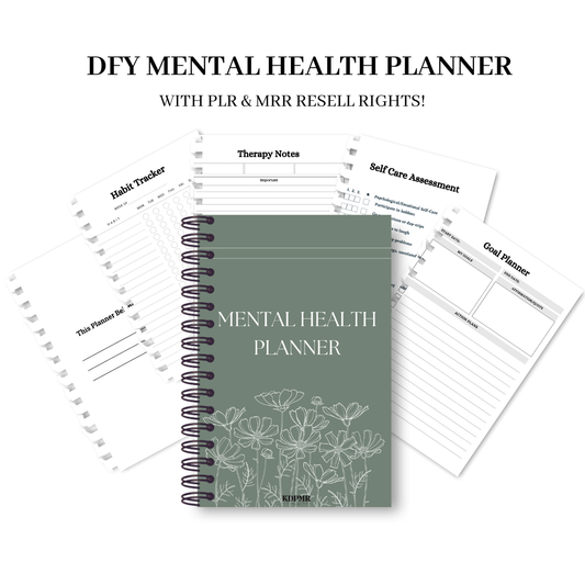 PLR Mental Health Planner Canva Editable Templates Ki’s Digital PLR & MRR